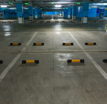 Empty underground parking garage